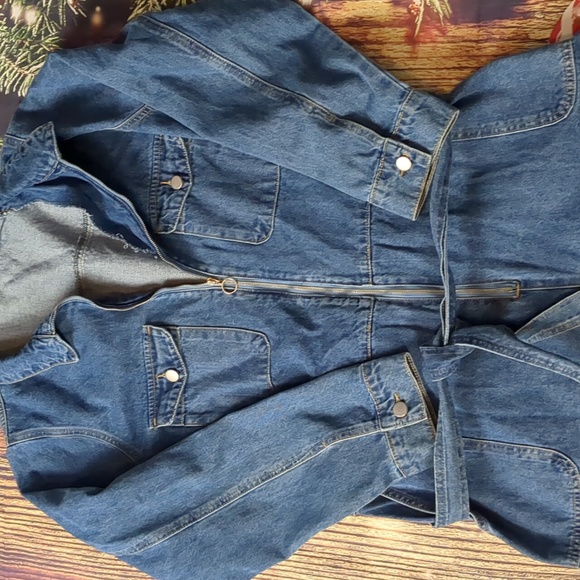 JustFab denim long sleeve coverall jumpsuit size 2X - Picture 2 of 6